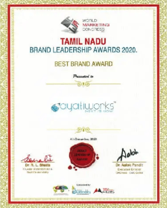 TamilNadu Brand Leadership AWARDS -2020 – Back