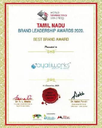 TamilNadu Brand Leadership AWARDS -2020 – Back